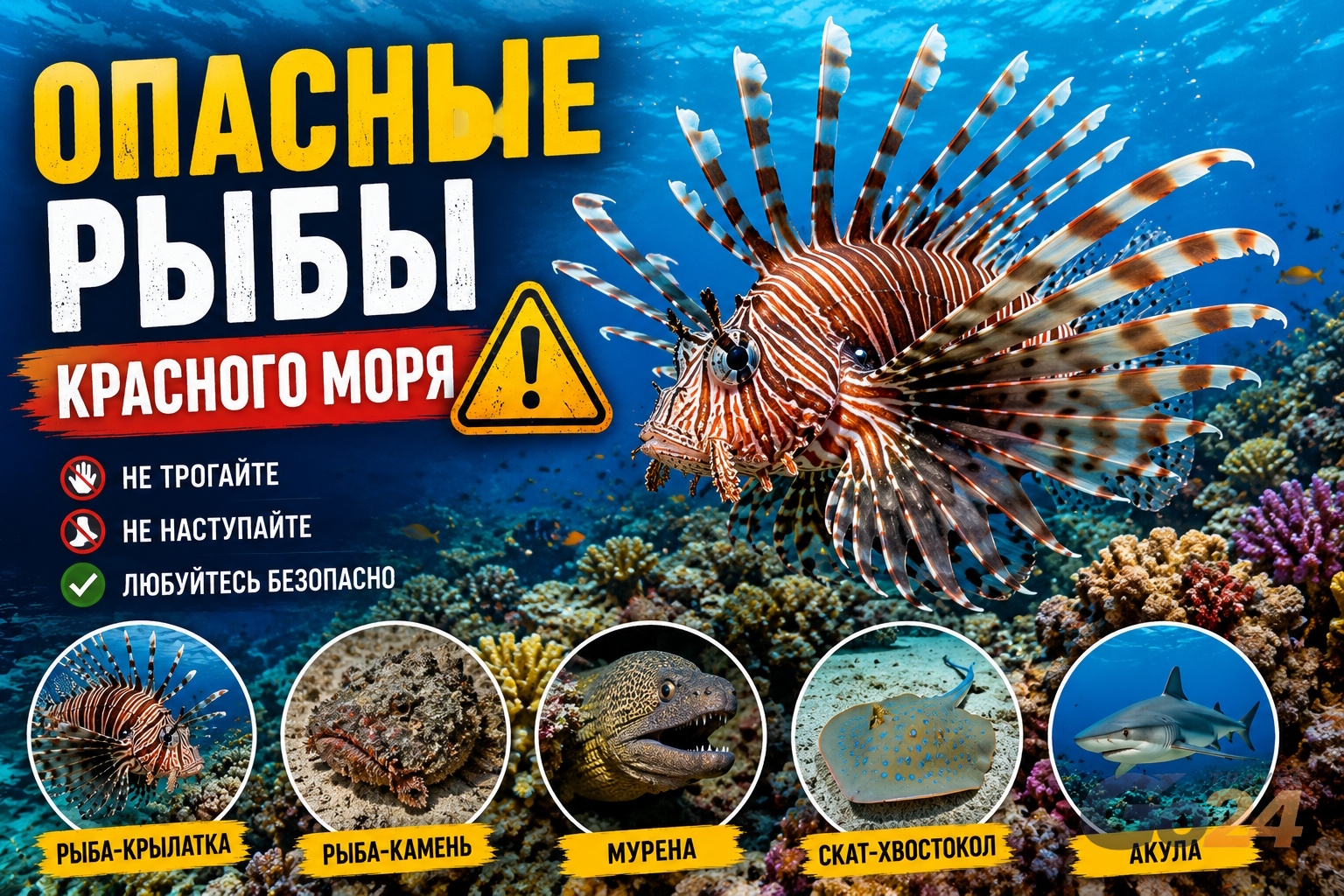 Опасные рыбы Красного моря — советы туристам в Хургаде